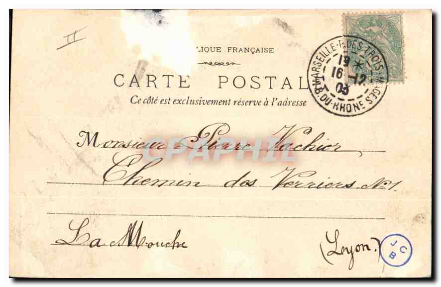 CPA Marseille Le Phare Sainte Marie — Verso