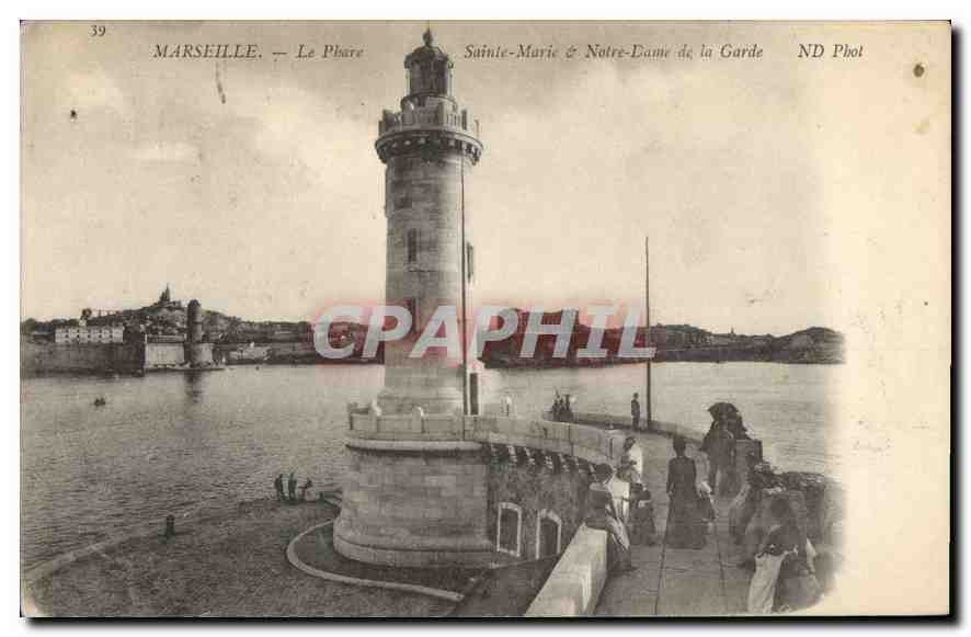 CPA Marseille Le Phare Sainte Marie & Notre Dame de la Garde