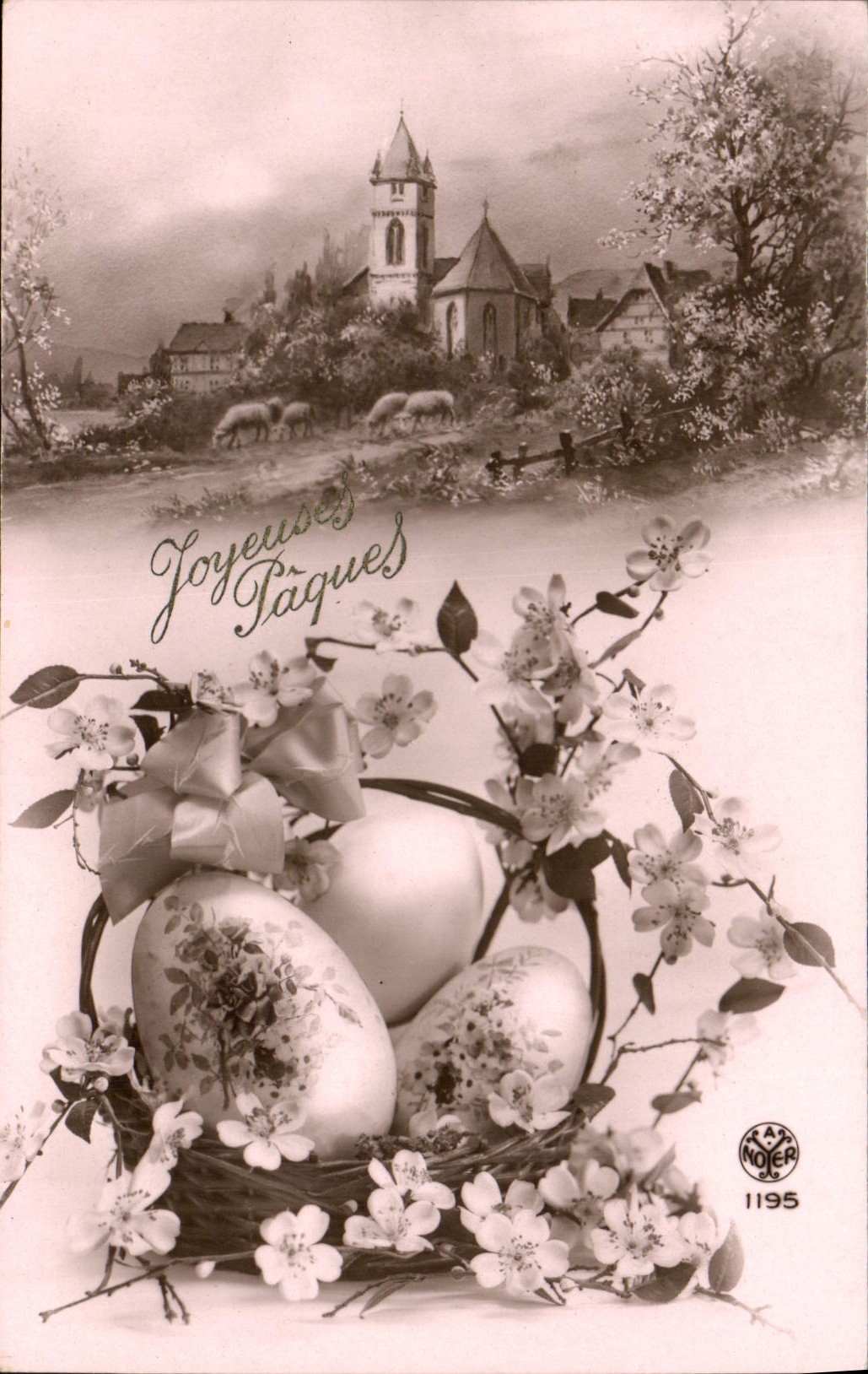 CPA Joyeuses Pâques Fleurs