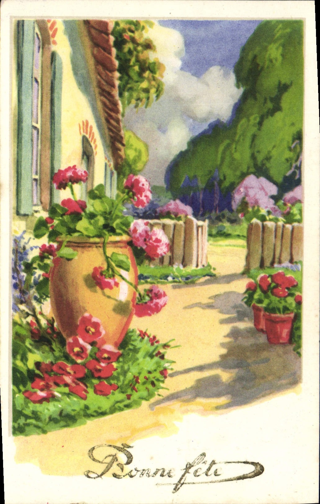 CPA Bonne Fete Fleurs