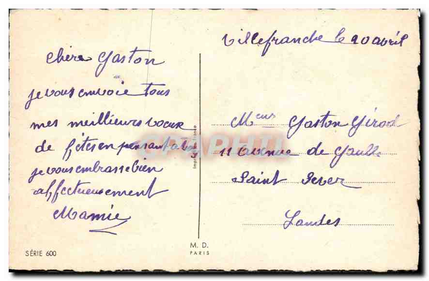 CPA Bonne fete Fleurs Fer a cheval — Back