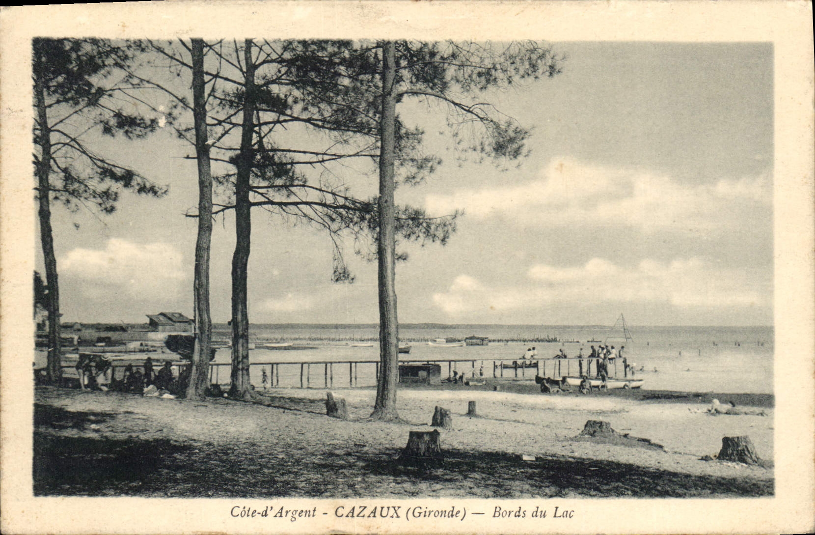 CPA Cote d'Argent Cazaux (Gironde) Bords du Lac