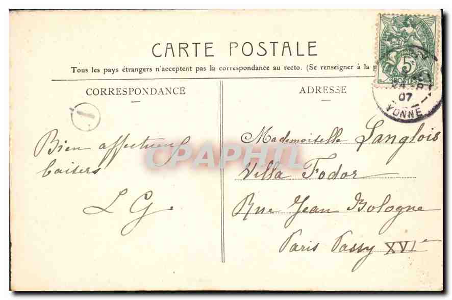CPA St Aubin St Yonne La Tuilerie — Rückseite