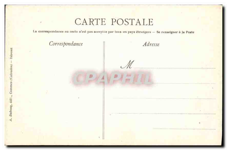 CPA Chateau de Calvados Fontaine Henry — Rückseite