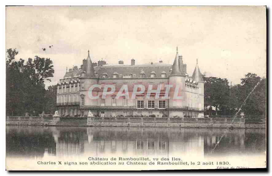 CPA Chateau de Rambouillet vu des Iles