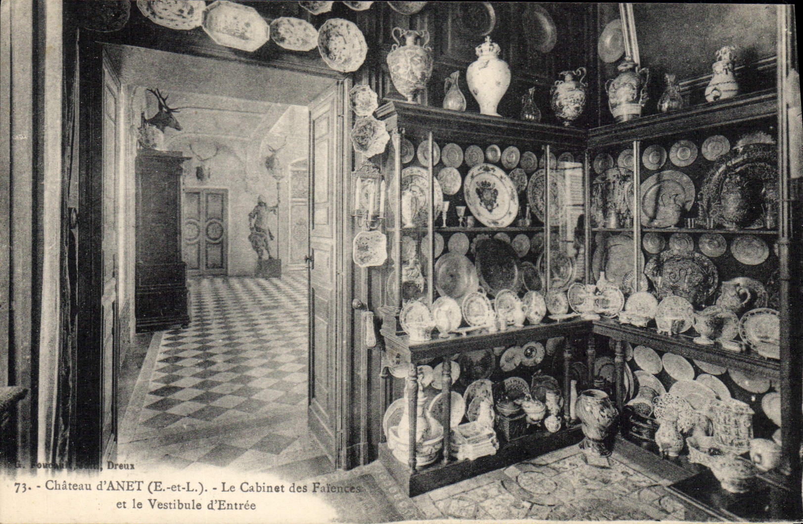 Château d'ANET (E-et-L.) - Le Cabinet des Falencées et le Vestibule d'Entrée — S. Roucane, Dreux, n°73