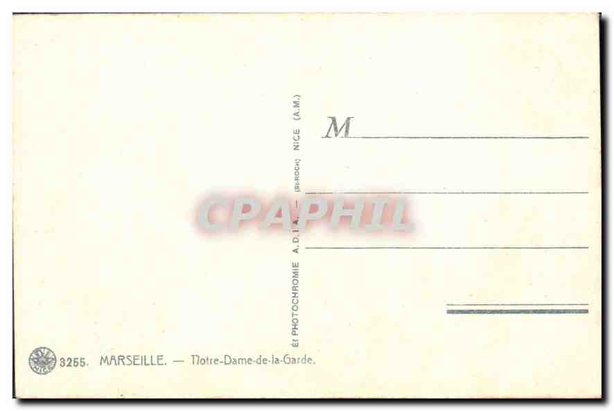 CPA Marseille N D de la Garde — Rückseite