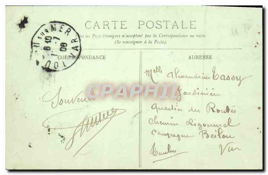CPA Grest sur Aix Garages du Sierra — Rückseite