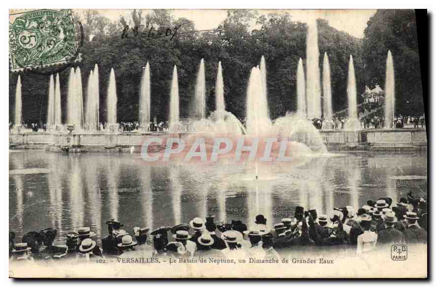 CPA Versailles Le Bassin de Neptune un Dimanche de Grandes Eaux
