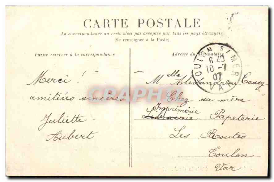 CPA Rouen Palais de Justice — Verso