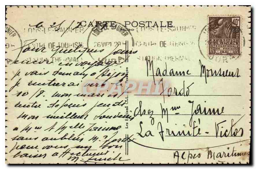 CPA Lons le Saunier (Jura) La Prefecture — Rückseite