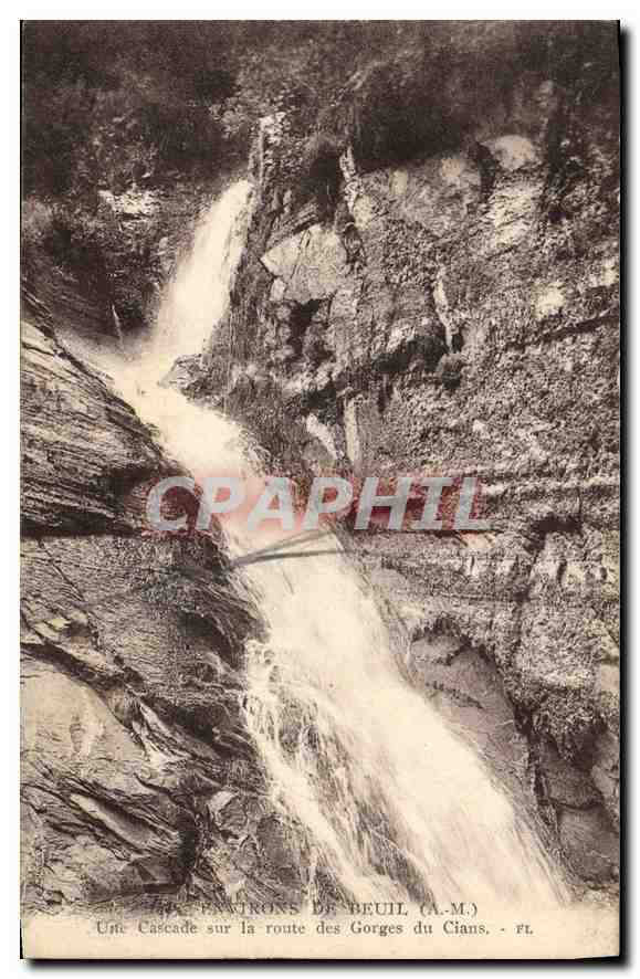 CPA Environs de Beuil (A M) Une Cascade sur la route des Gorges du Cians