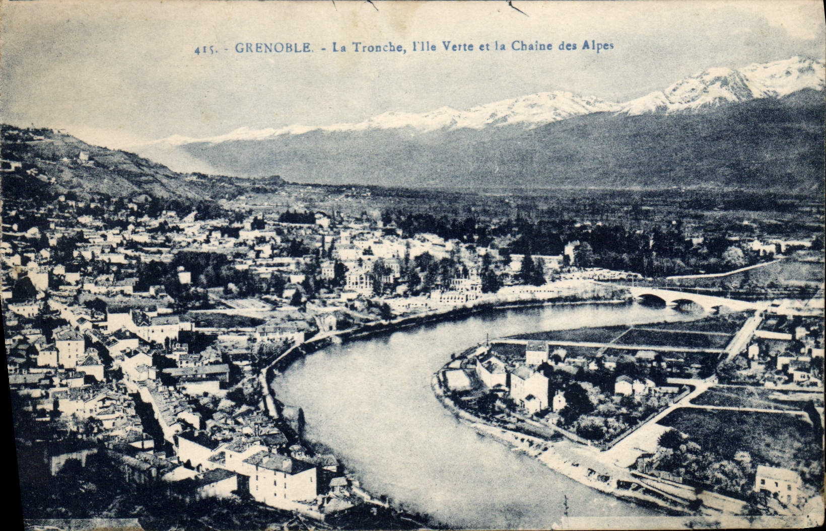 Grenoble - La Tronche, l'Île Verte et la Chaîne des Alpes — Édition Mr. Poucier, Grenoble, n° 415