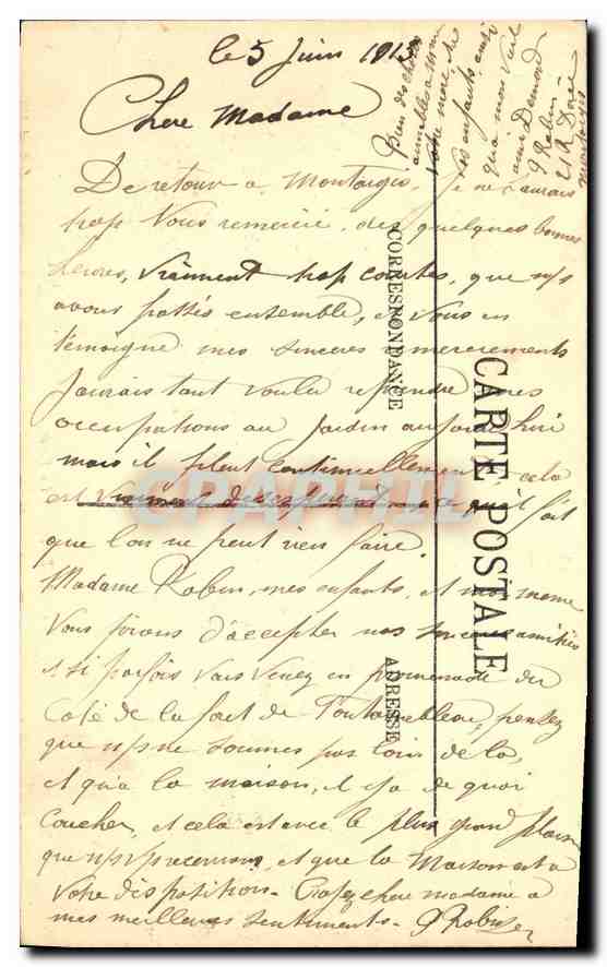 CPA Montargis La Foret Ane Mule — Rückseite