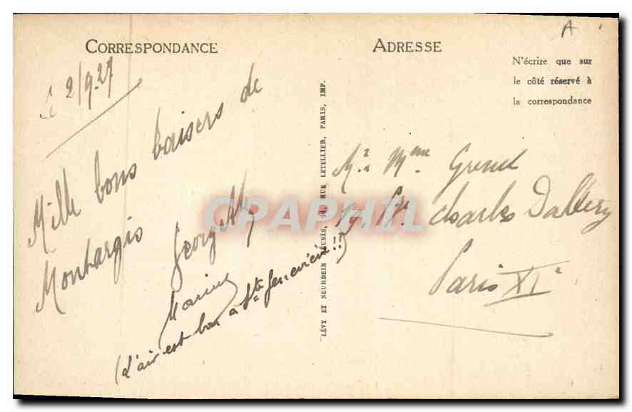 CPA Montargis Le Chateau et le Canal — Rückseite