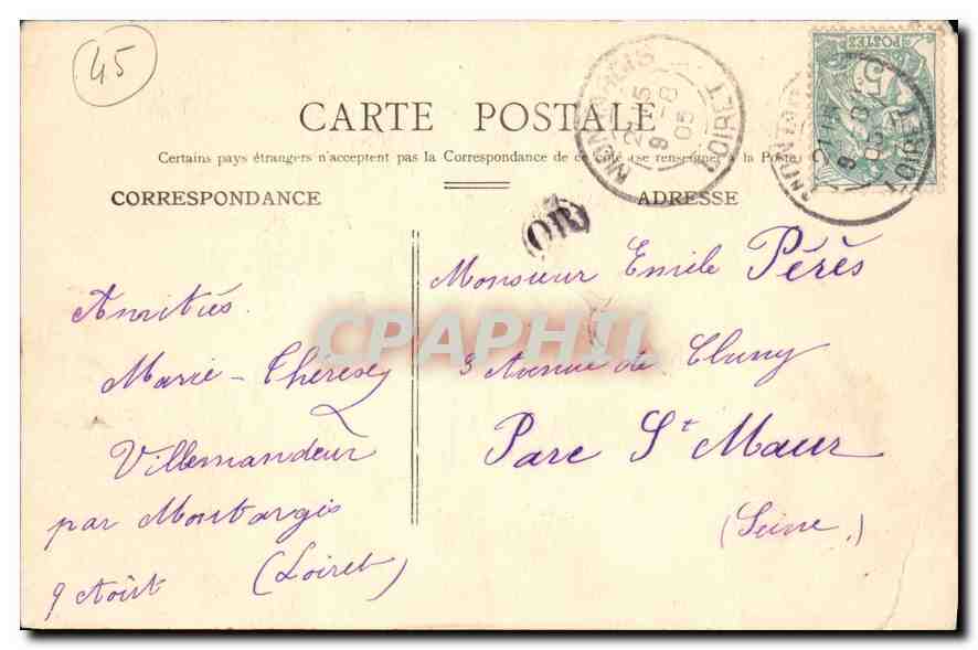 CPA Montargis Eglise Ste Madeleine — Rückseite