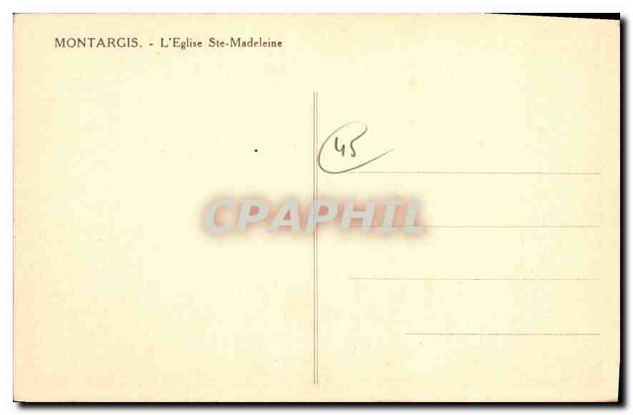CPA Montargis L'Eglise Sainte Madeleine — Verso