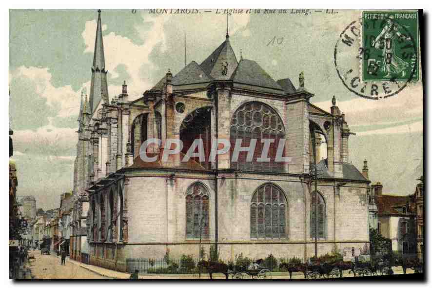 CPA Montargis L'Eglise et la Rue du Loing