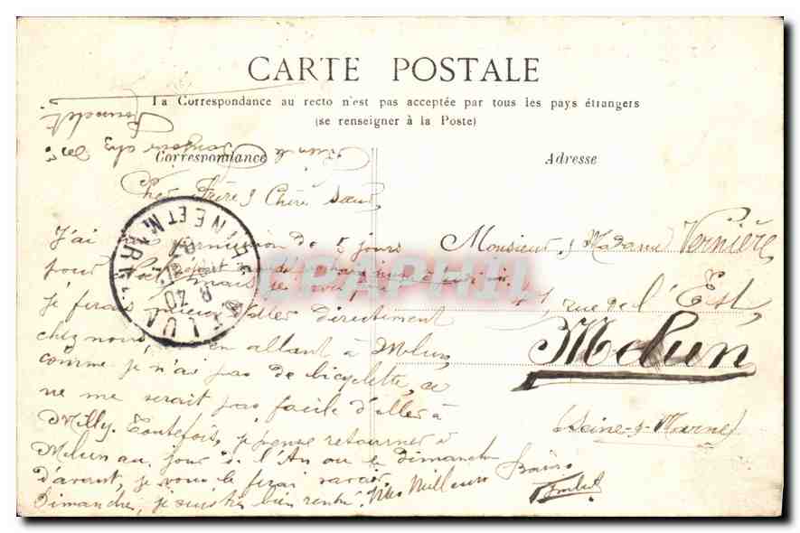 CPA Montargis Vue sur le Puiseaux — Rückseite