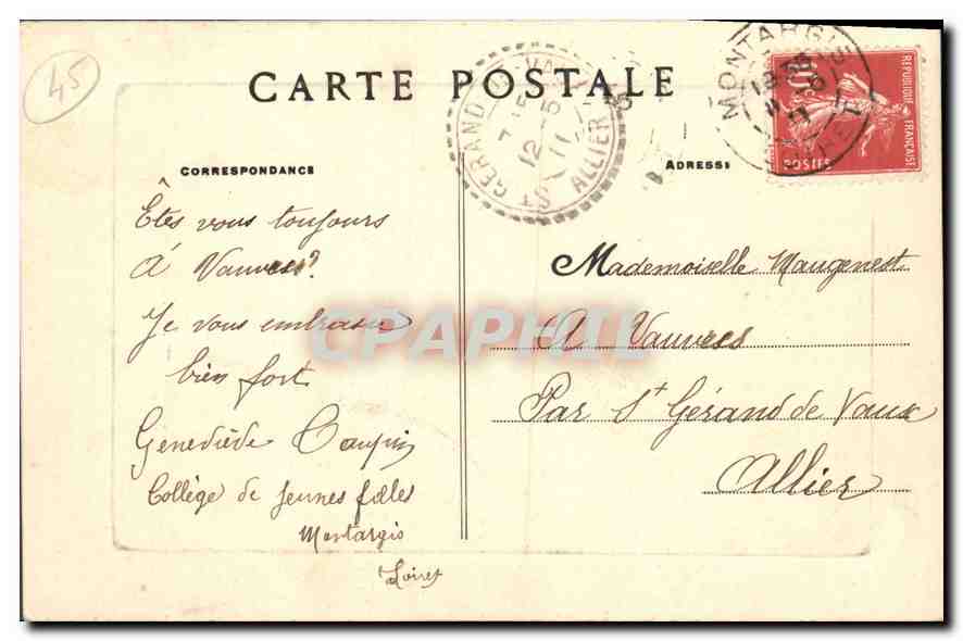 CPA Montargis La Poterne du Chateau — Rückseite