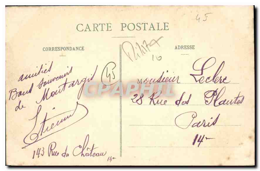 CPA Montargis Caserne Gudin Militaria — Rückseite