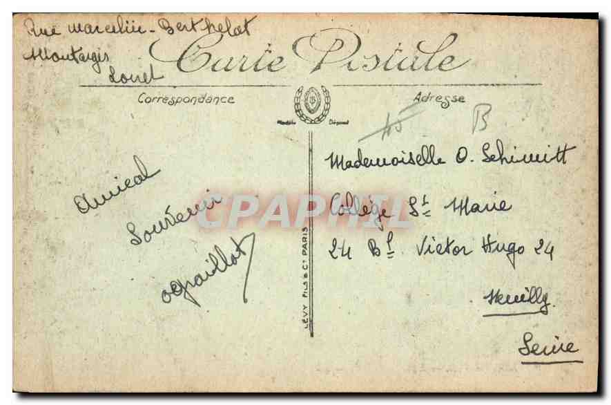 CPA Montargis L'Hotel de Ville — Rückseite