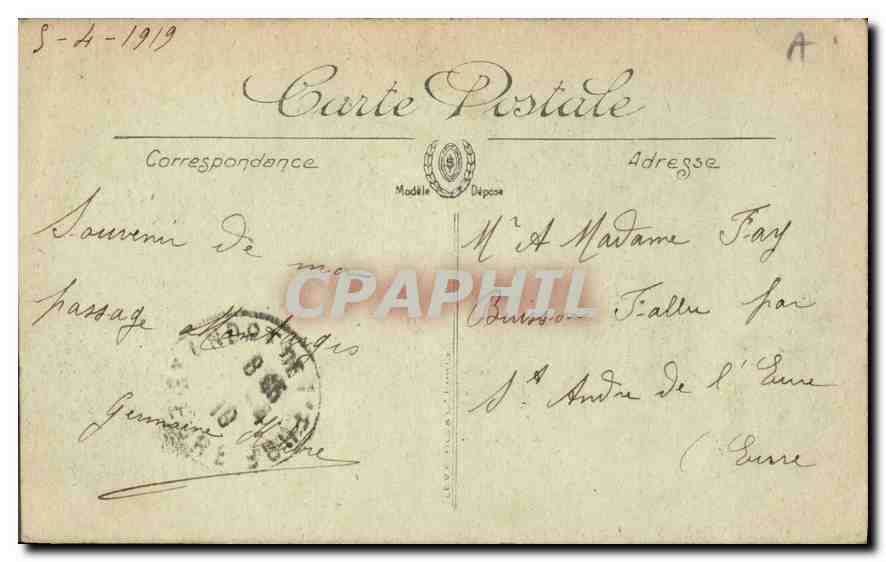 CPA Montargis L'Hotel de Ville — Back