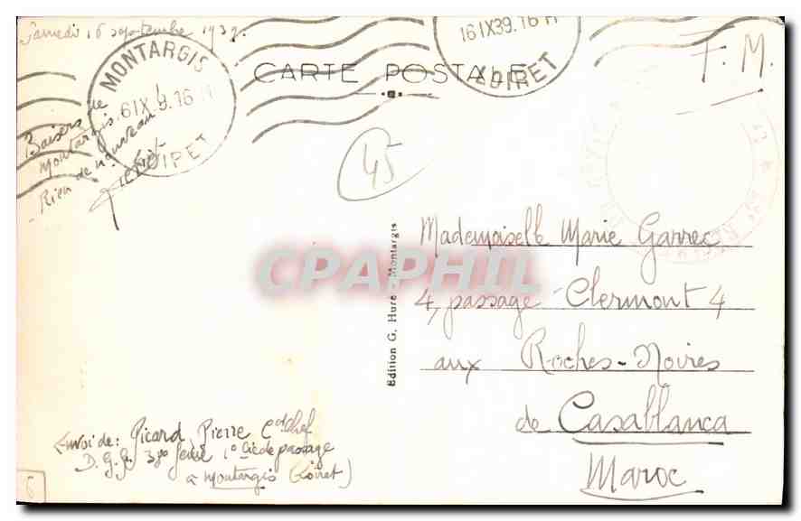 CPA Montargis Le Chateau et le Canal — Verso