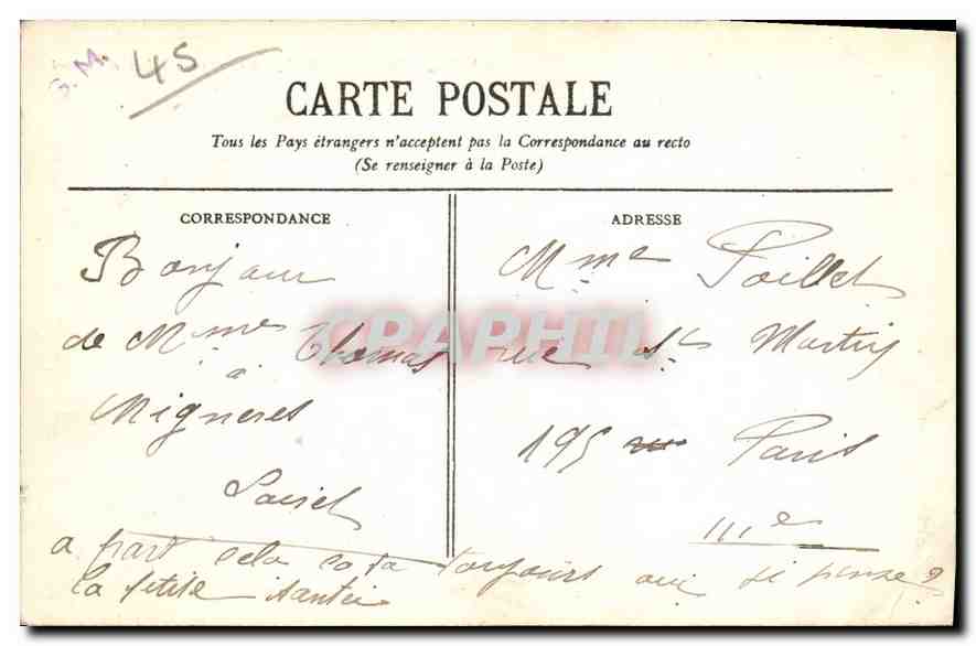 CPA Montargis Bras du Loing Avenue Adolphe Cochery — Back