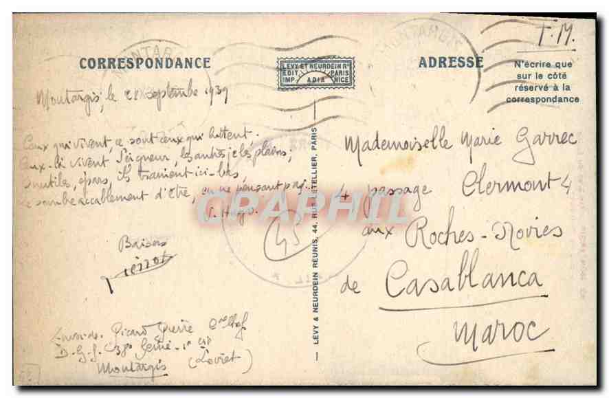 CPA Montargis Un Bras du Loing Rue du Pont Neuf — Rückseite