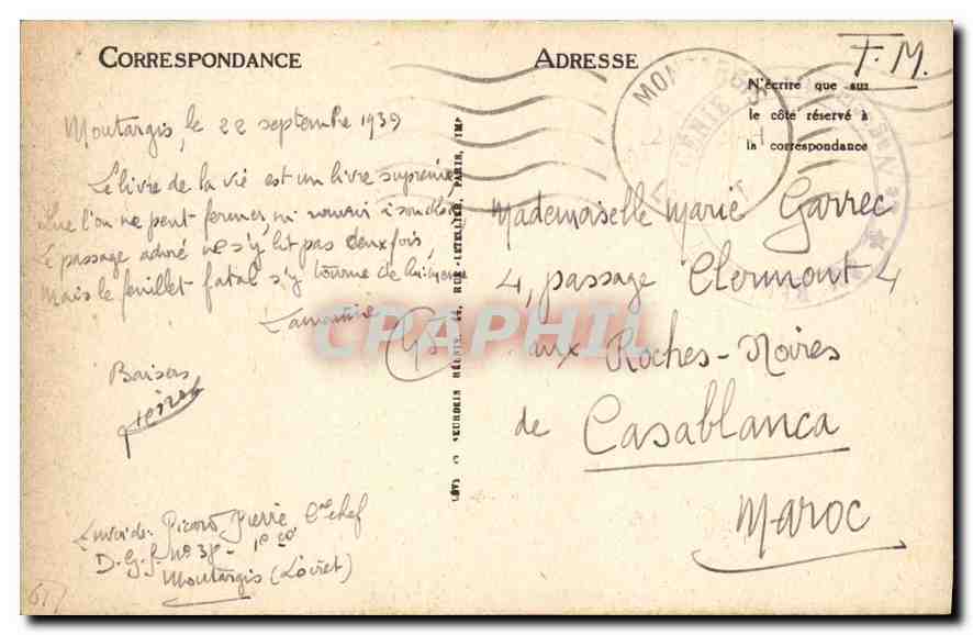 CPA Montargis Le Chateau et le Canal — Back