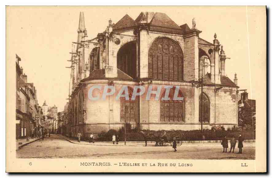 CPA Montargis L'Eglise et la Rue du Loing