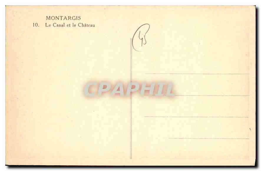 CPA Montargis Le Canal et le Chateau — Rückseite