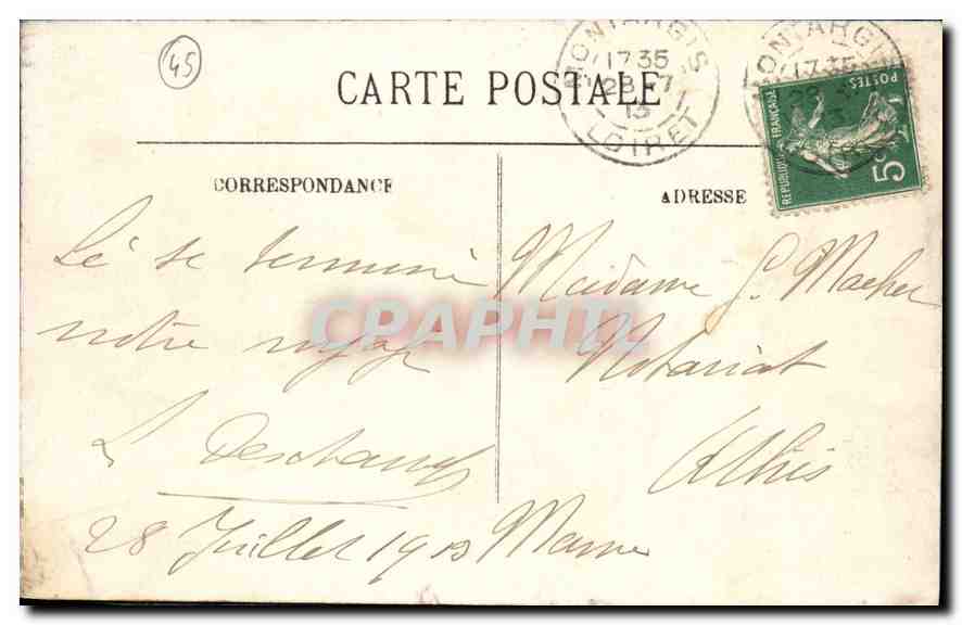 Montargis — Rue du Loing, l'Église et le Château — LL — Rückseite