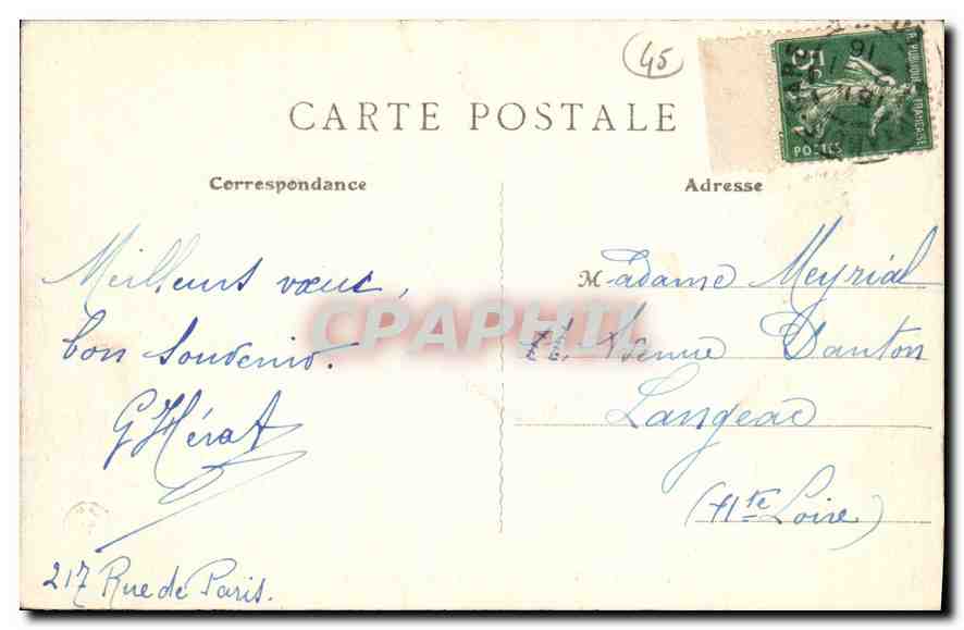 CPA Montargis (Loiret) La Forêt La fosse Saint Pierre — Rückseite