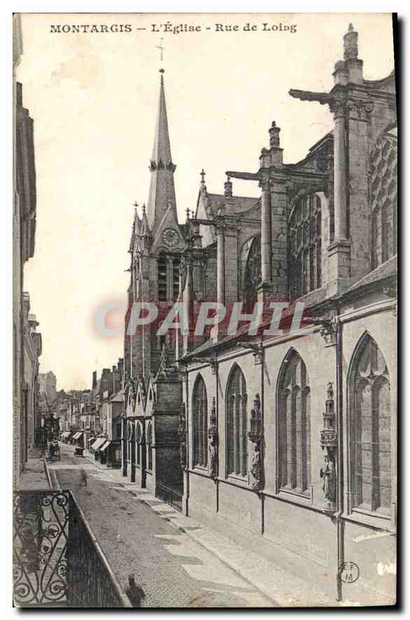 CPA Montargis L'Eglise Rue de Loing