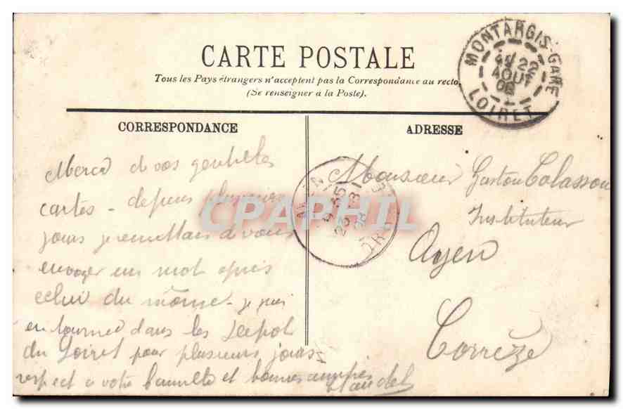 CPA Montargis Le Chateau et le Canal — Back