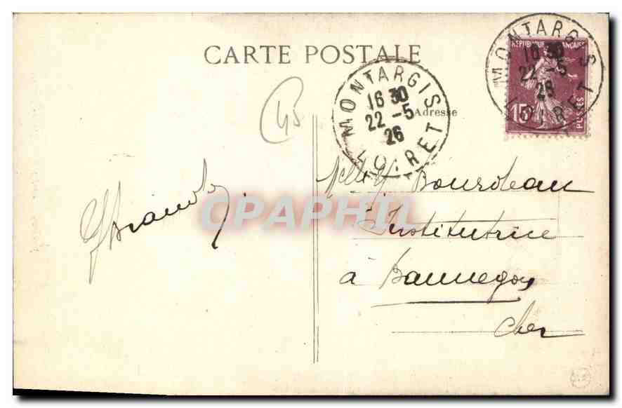 CPA Montargis L'Eglise (l'Entree) — Rückseite