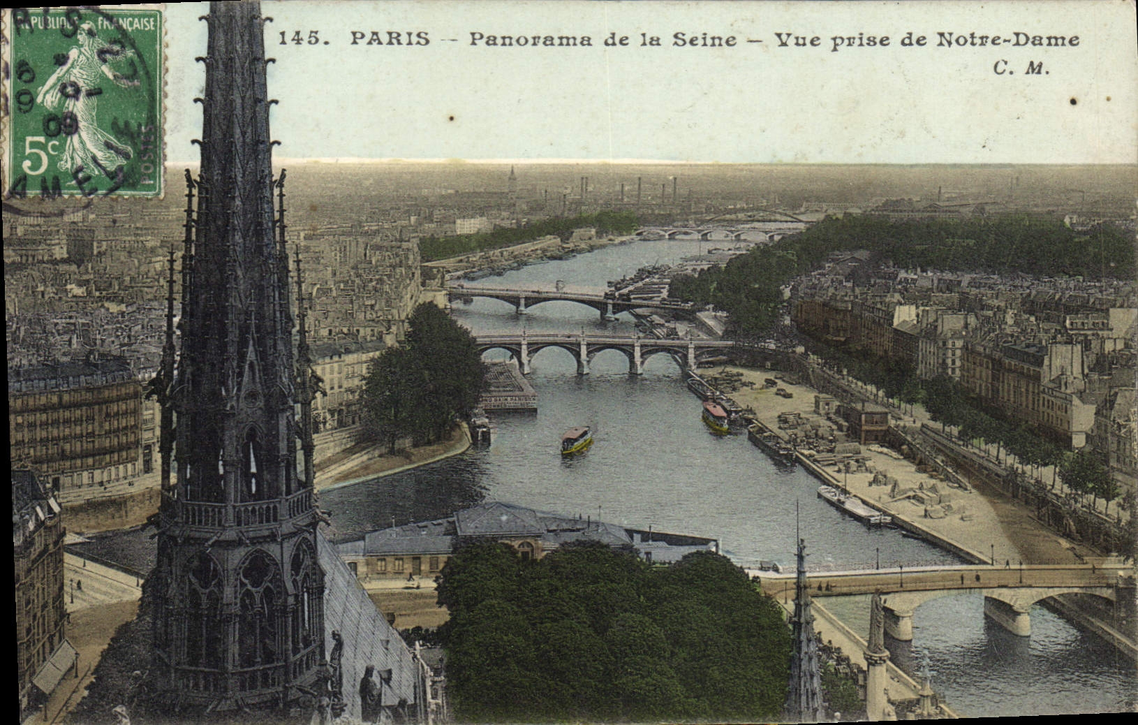 CPA Paris Panorama de la Seine Vue prise de Notre Dame