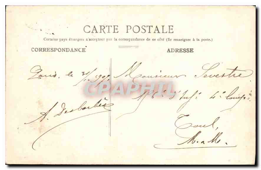 CPA Paris Care St Lazare et Hotel Terminus — Rückseite