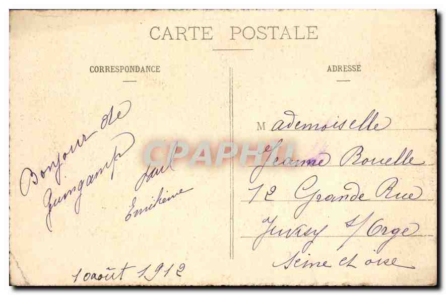 CPA Anciens Costumes de Bretagne Femme de Douarnenez Folklore — Verso