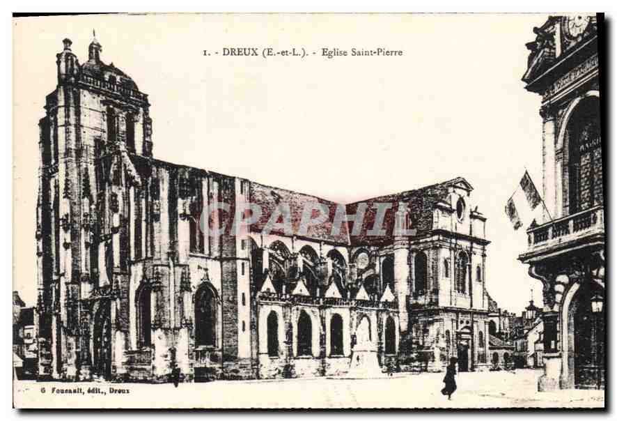 Dreux (E.-et-L.) - Église Saint-Pierre — Fournault, édit., Dreux, n° I