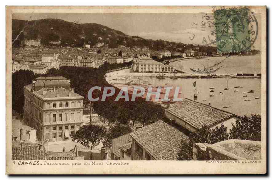 CPA Cannes Panorama pris du Mont Chevalier 