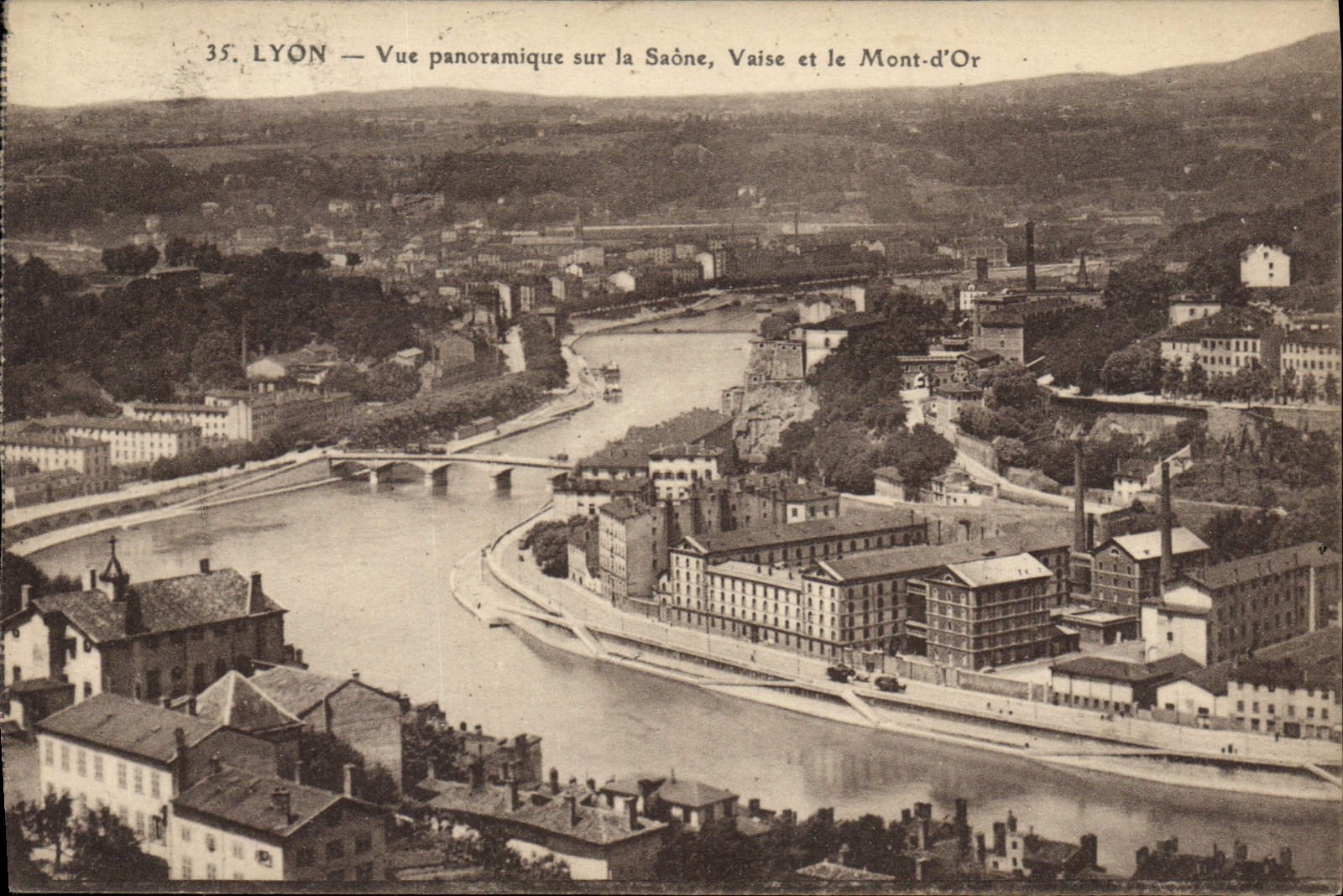 LYON — Panoramic view over the Saône, Vaise and the Mont-d'Or — Unidentified publisher, no. 35