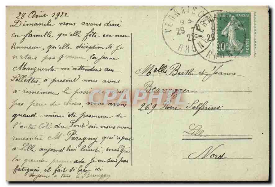 LYON — Panoramic view over the Saône, Vaise and the Mont-d'Or — Unidentified publisher, no. 35 — Back