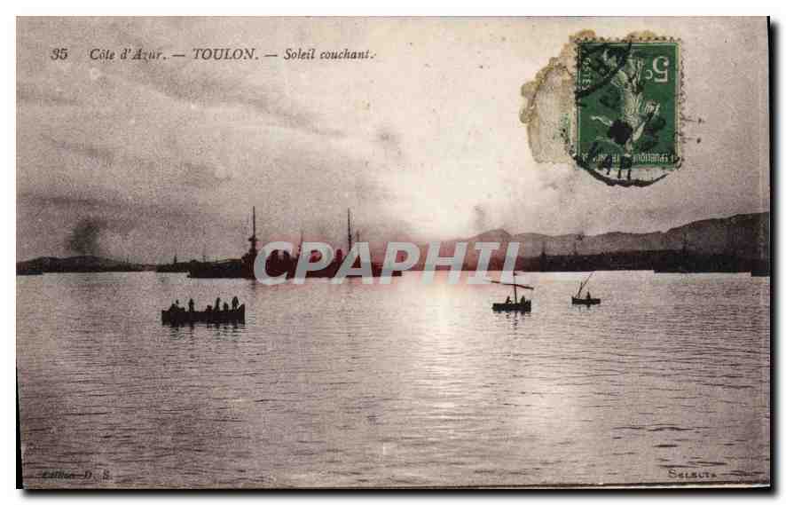 Côte d'Azur — TOULON — Soleil couchant — Edition D. S. — Selsuts