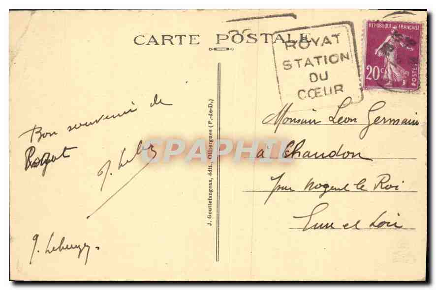 CPA Panorama sur Royat et Clermont Ferrand vus du Paradis a Royat — Rückseite