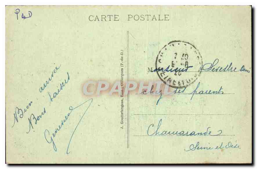 CPA Le Puy de Dome La Route du Col de Ceyssat a son entree sous bois  — Verso