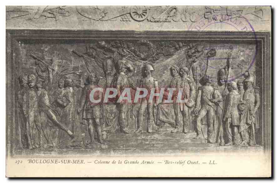 Boulogne-sur-Mer — Säule der Grande Armée — Westlicher Basrelief — LL.