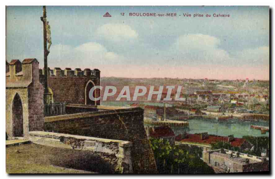 Antike Ansichtskarte Boulogne sur Mer Ansicht vom Calvaire